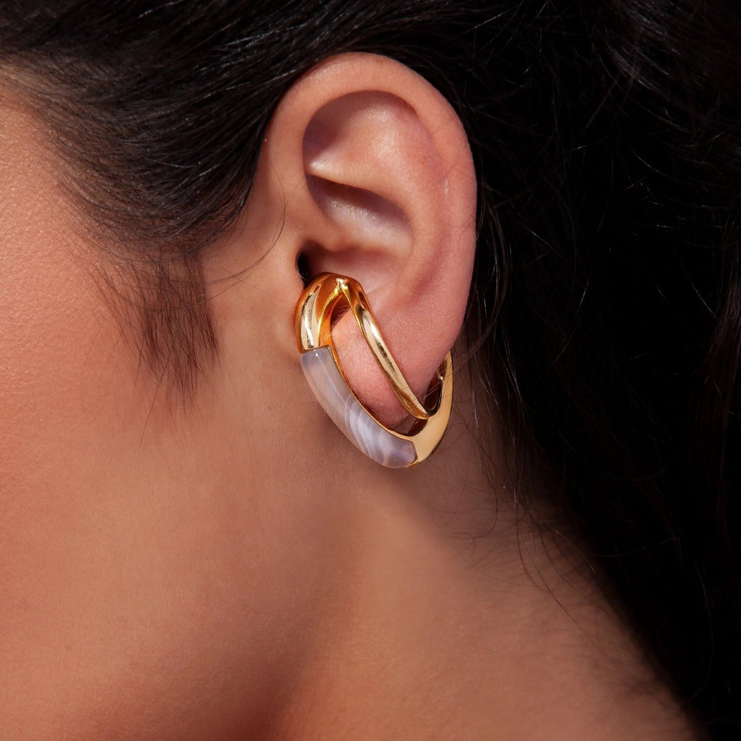 FLOAT HOOP EARRING - Drusy Shop