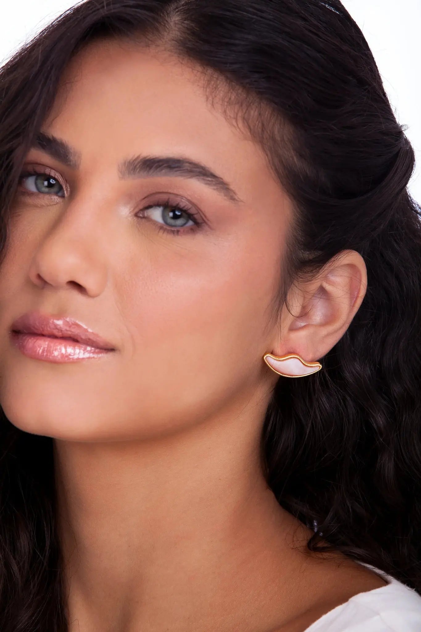 MD2180 - FLOR DENTE DE LEAO EARRING - AMAGO - COLLAB ALEHA - Drusy Shop